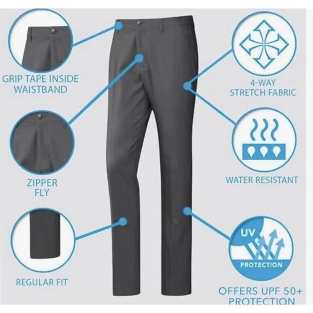 $85 NWT Adidas Ultimate365 Recycled Poly Golf Pants Grey Three HA9140 42/30